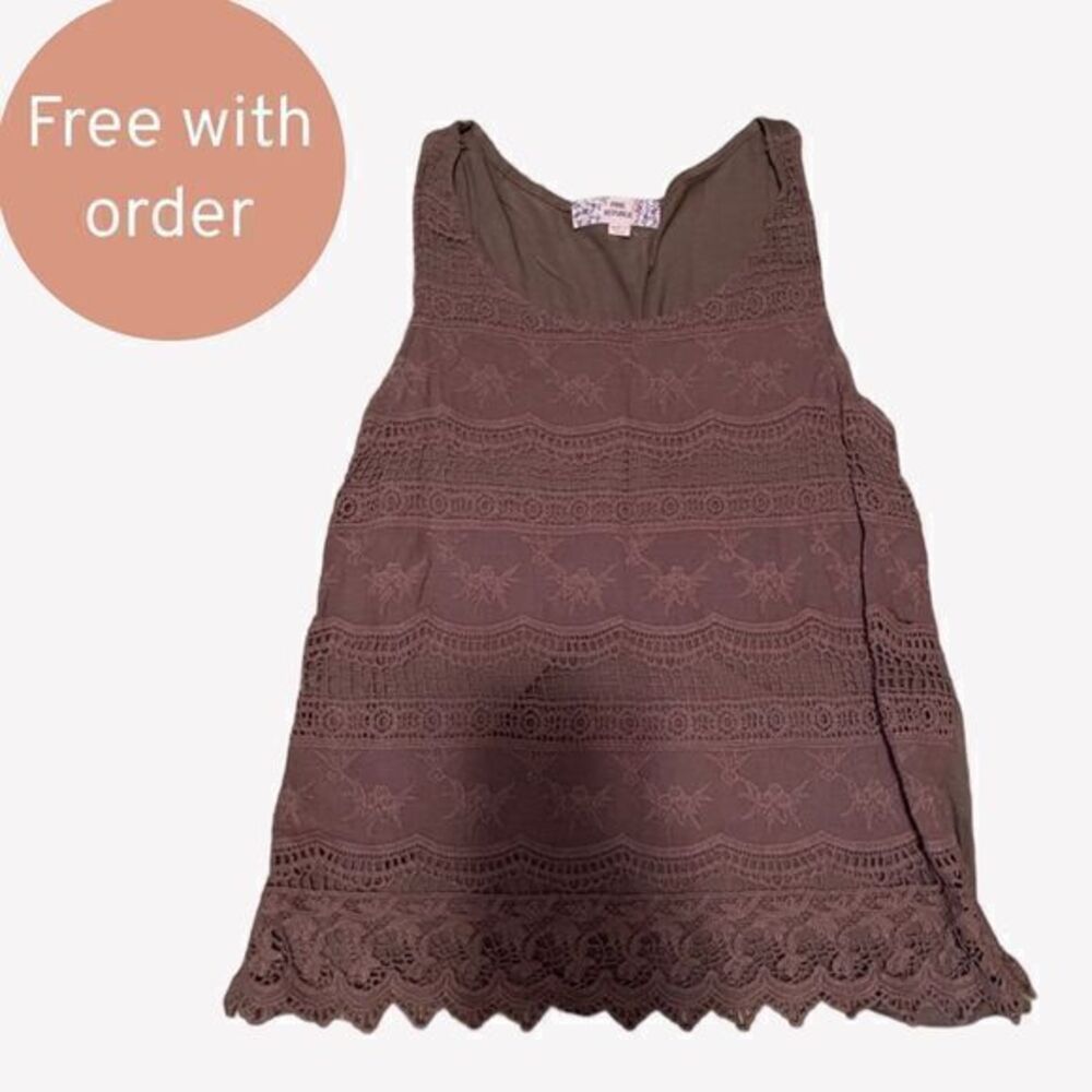 FREE Pink Republic Lacey Tank Top Green Small